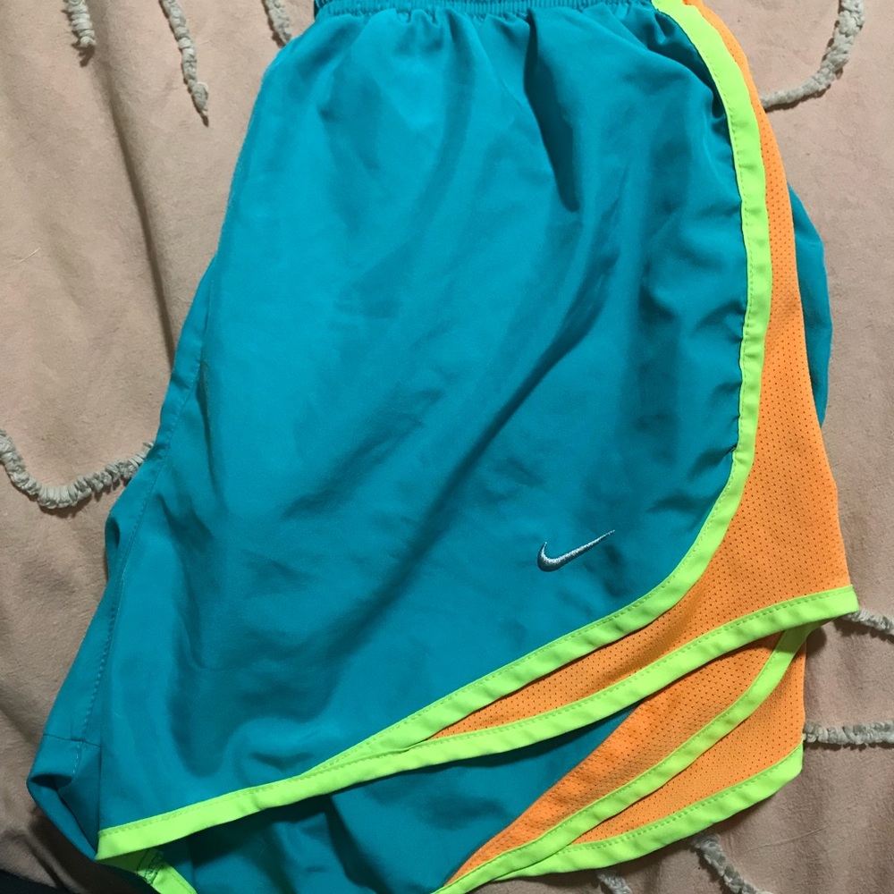 Blue, Yellow and Orange Nike Shorts